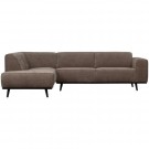 WOOOD STATEMENT CORNER SOFA LEFT FLAT RIB TAUPE thumbnail