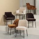WOOOD MOUNT DINING CHAIR WITH ARMREST 3D CHENILLE SAND thumbnail