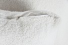 COUCH POLYESTER METAL 205X85X73 BORREGUITO WHITE thumbnail