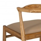 Spisestol natur-beige teak tre-skinn 54x51x70 thumbnail