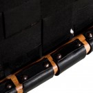 Lenestol svart teak tre skinn87x83x66 thumbnail