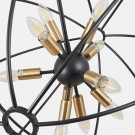 LUNA MATT BLACK & BRUSHED GOLD METAL SPUTNIK PENDANT thumbnail