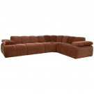 WOOOD MOJO CORNER SOFA RIGHT WOVEN RIB FABRIC RUST BROWN thumbnail