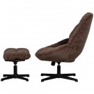 WOOOD YARO SWIVEL ARMCHAIR WITH FOOTSTOOL - ESPRESSO thumbnail