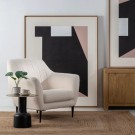 Lenestol beige stoff-metall 90x82x82 thumbnail