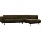 WOOOD STATEMENT CORNER SOFA RIGHT FLAT RIB WARM GREEN thumbnail