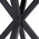 Moderne rundt spisebord i brun-svart MDF og metall – 90x90 cm | Perfekt for kjøkken og stue