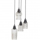 Multiple hengende lampe med 4 glass sort/ glass thumbnail