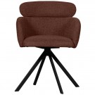 WOOOD FENNE SWIVEL DINING CHAIR WOVEN FABRIC CHESTNUT thumbnail