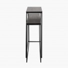 BLACK METAL OAK VENEER S/2 SIDE TABLE thumbnail