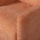 WOOOD OSCAR SWIVEL ARMCHAIR IN COARSE FABRIC - SALMON  thumbnail
