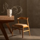 Spisestol natur-beige teak tre-skinn 54x51x70 thumbnail