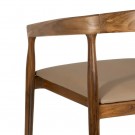 Spisestol natur-beige teak tre-skinn 54x51x70 thumbnail