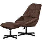 WOOOD YARO SWIVEL ARMCHAIR WITH FOOTSTOOL - ESPRESSO thumbnail