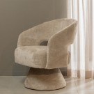 WOOOD EBBA SWING ARMCHAIR - CHENILLE FABRIC - NATURAL  thumbnail