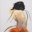 4stk, Nakenhet, håndmalt akrylmaling 57x63 thumbnail