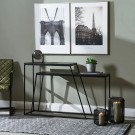 BLACK METAL OAK VENEER S/2 SIDE TABLE thumbnail
