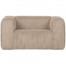 WOOD BEAN ARMCHAIR IN WIDE CORD VELVET - COLOR: TRAVERTIN thumbnail