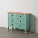 COMMODE TURQUOISE WOOD 93 X 38 X 78 CM thumbnail