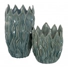 VASE BLUE CERAMIC DECORATION 32 X 32 X 55 CM thumbnail