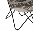 Lenestol sort-taupe stoff-metall 75x75x95 thumbnail
