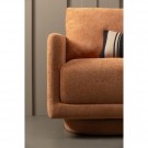 WOOOD OSCAR SWIVEL ARMCHAIR IN COARSE FABRIC - SALMON  thumbnail