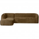WOOOD SLOPING CORNER SOFA LEFT STRUCTURE VELVET BRASS thumbnail