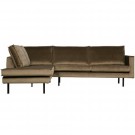 WOOOD RODEO CORNER SOFA LEFT VELVET TAUPE thumbnail