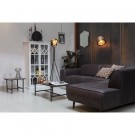 WOOOD STATEMENT CORNER SOFA RIGHT SUEDINE BLACK thumbnail