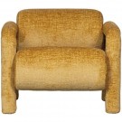 WOOOD LENNY ARMCHAIR IN MATT COARSE VELVET - GOLD / YELLOW thumbnail