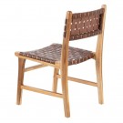 Spisestol brunt teak tre-skinn 56x48x80 thumbnail