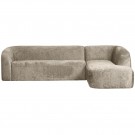 WOOOD SLOPING CORNER SOFA RIGHT STRUCTURE VELVET WHEATFIELD thumbnail