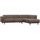 WOOOD STATEMENT CORNER SOFA RIGHT FLAT RIB TAUPE thumbnail