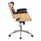 Kontorstol med 5 trinser - NATURAL-BLACK 68 X 62 X 85 CM thumbnail