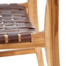 Spisestol brunt teak tre-skinn 56x48x80 thumbnail