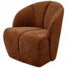 WOOOD MOJO SWIVEL ARMCHAIR WOVEN RIB FABRIC RUST BROWN thumbnail