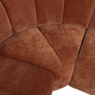 WOOOD MOJO CORNER SOFA LEFT WOVEN RIB FABRIC RUST BROWN thumbnail