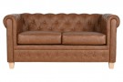 COUCH POLYESTER WOOD 151X79X70 2 SEATS BROWN thumbnail