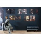 WOOOD RODEO HOCKER ON LEGS VELVET TEAL thumbnail