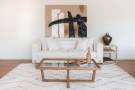 COUCH POLYESTER METAL 205X85X73 BORREGUITO WHITE thumbnail