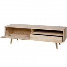 WOOOD TYGO TV UNIT OAK UNTREATED, RETRO LEGS [fsc] thumbnail