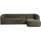 WOOOD SLOPING CORNER SOFA RIGHT STRUCTURE VELVET FROST thumbnail