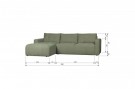 Vtwonen BAR CHAISE LONGUE WOVEN FABRIC LEFT GREEN thumbnail