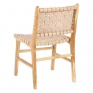 Spisestol beige teak tre-skinn 50x56x87 thumbnail