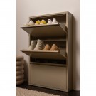 WOOOD SABINE 3-COMPARTMENT SHOE CABINET METAL SAND thumbnail