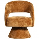 WOOOD EBBA SWIVEL ARMCHAIR IN CHENILLE FABRIC -  TERRA thumbnail