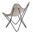 Lenestol sort-taupe stoff-metall 75x75x95 thumbnail