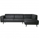 WOOOD STATEMENT CORNER SOFA RIGHT SUEDINE BLACK thumbnail
