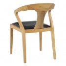 Spisestol natur-sort teak tre-skinn 55x54x77 thumbnail