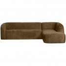 WOOOD SLOPING CORNER SOFA RIGHT STRUCTURE VELVET BRASS thumbnail